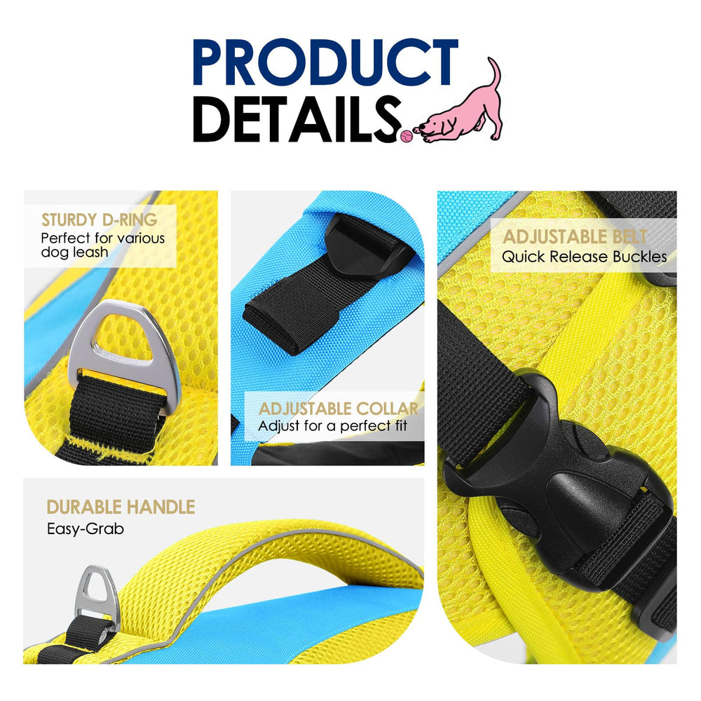 AOFITEE Dog Life Jacket rescue handle shown in detail.