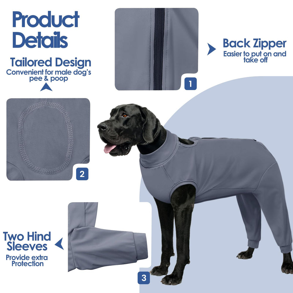 AOFITEE Dog Recovery Sleeve for Hind Leg showing the oval abdomen opening.