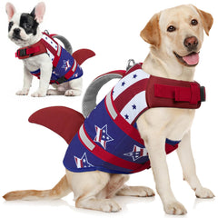 AOFITEE dog shark life jacket shown from the front.