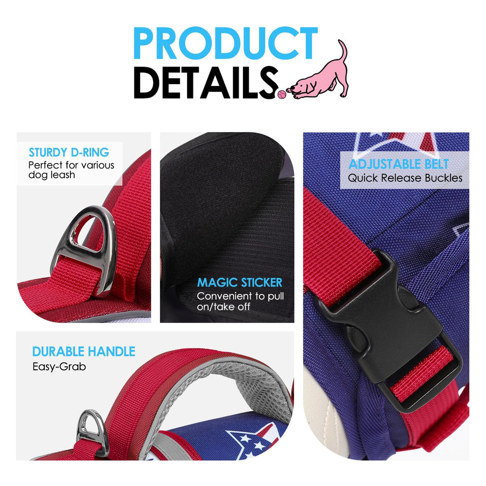 AOFITEE dog shark life jacket with its top rescue handle in focus.