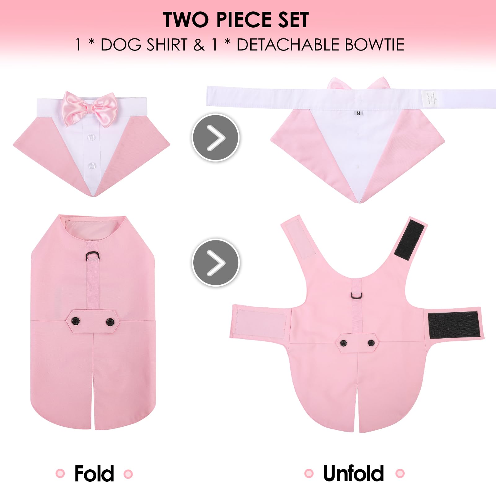 AOFITEE dog tuxedo bandana collar shown on its own.
