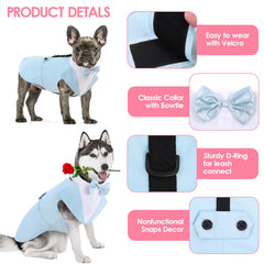 AOFITEE Dog Tuxedo bandana collar shown with its detachable bowtie.