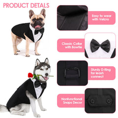 AOFITEE Dog Tuxedo fabric close-up showing the polyester and cotton material.