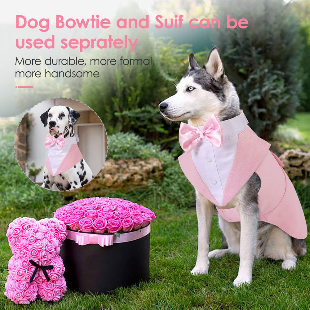 AOFITEE dog tuxedo shirt shown from the front.