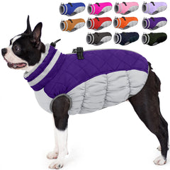 AOFITEE dog winter coat shown from the front.