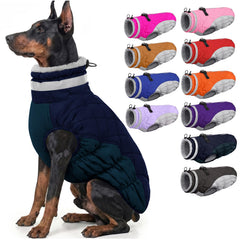 AOFITEE dog winter jacket shown from the front.