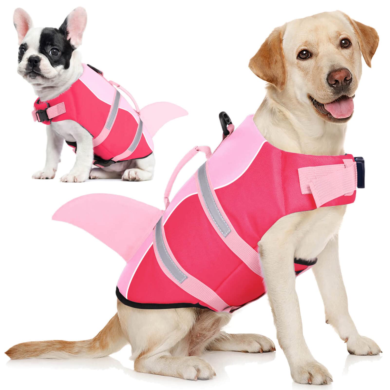 AOFITEE Shark Dog Life Jacket shown from the front.
