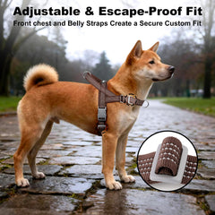 APAKBAK dog harness with its adjustable chest and belly straps visible.