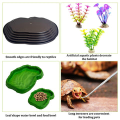 Apatal reptile water dish shown as a pool for reptile soaking.
