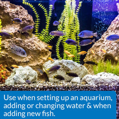 API Quick Start nitrifying bacteria bottle label shown in close-up.
