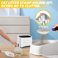 Apidgrowth cat litter scoop showing its fast-sifting design.