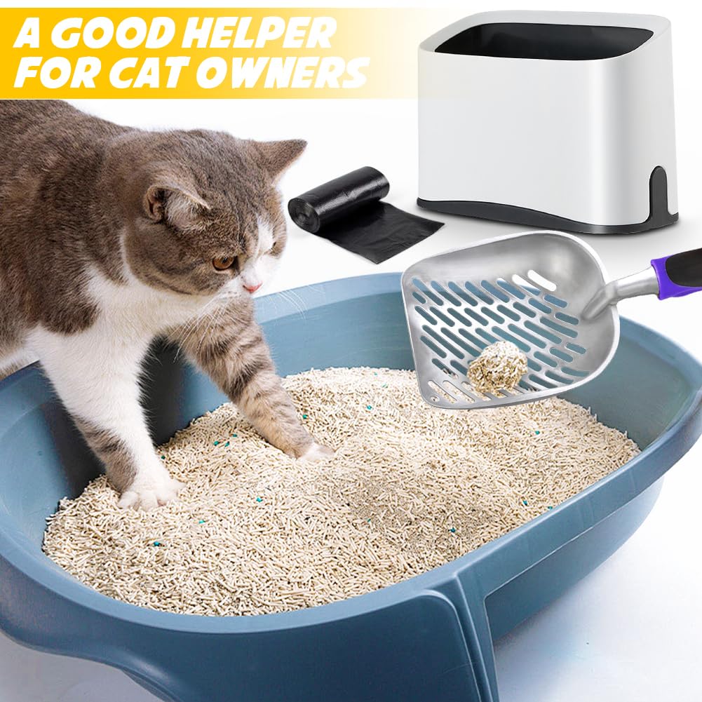 Apidgrowth cat litter scoop for use with clay, crystal, and natural litter.
