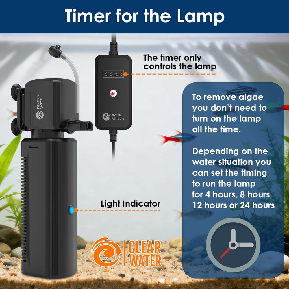AquaMiracle aquarium filter aeration outlet for airflow mode.