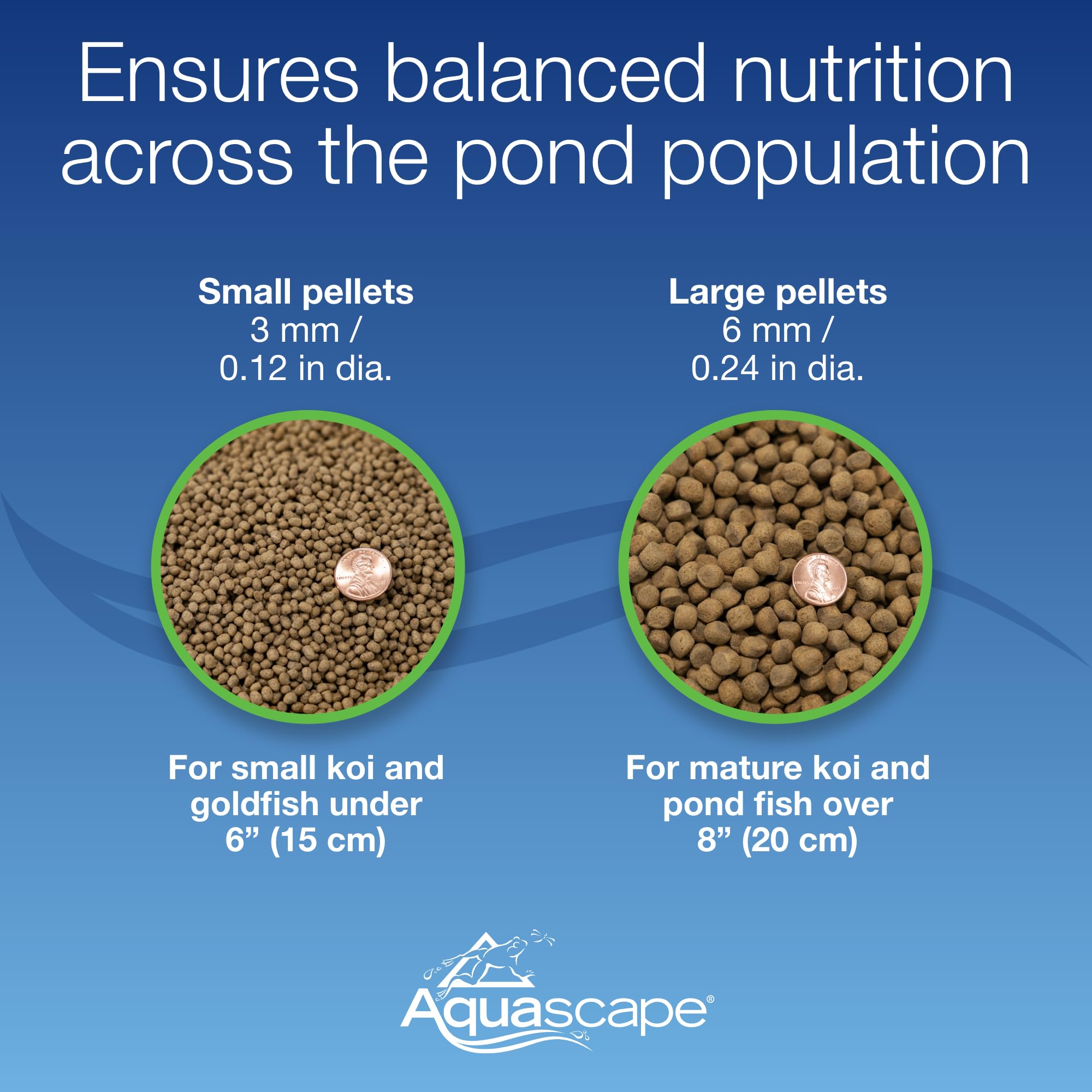 Aquascape pond fish food shown with goldfish.