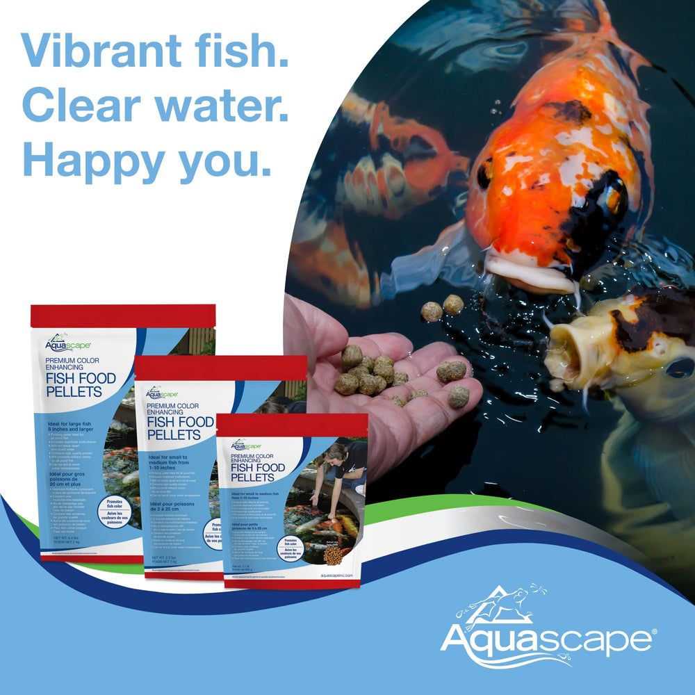 Aquascape large fish food pellets shown in a close-up view.