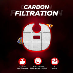 Aquatop carbon cartridge shown in use for freshwater aquarium filtration.