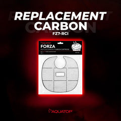 Aquatop carbon cartridge shown from a side angle to show its insert shape.