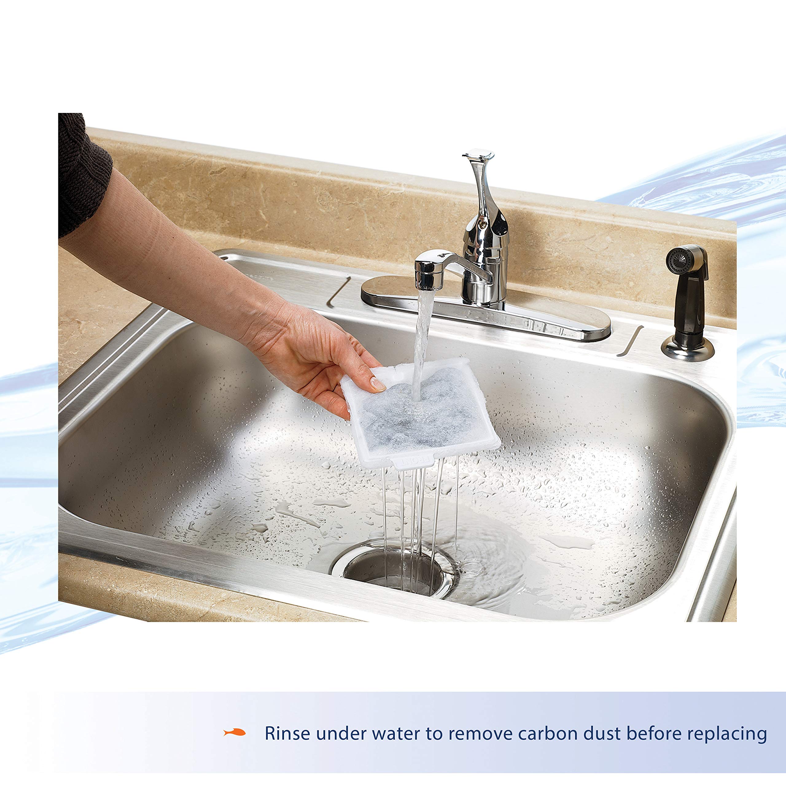 Aqueon Small Replacement Filter Cartridge positioned for a compatible QuietFlow filter.