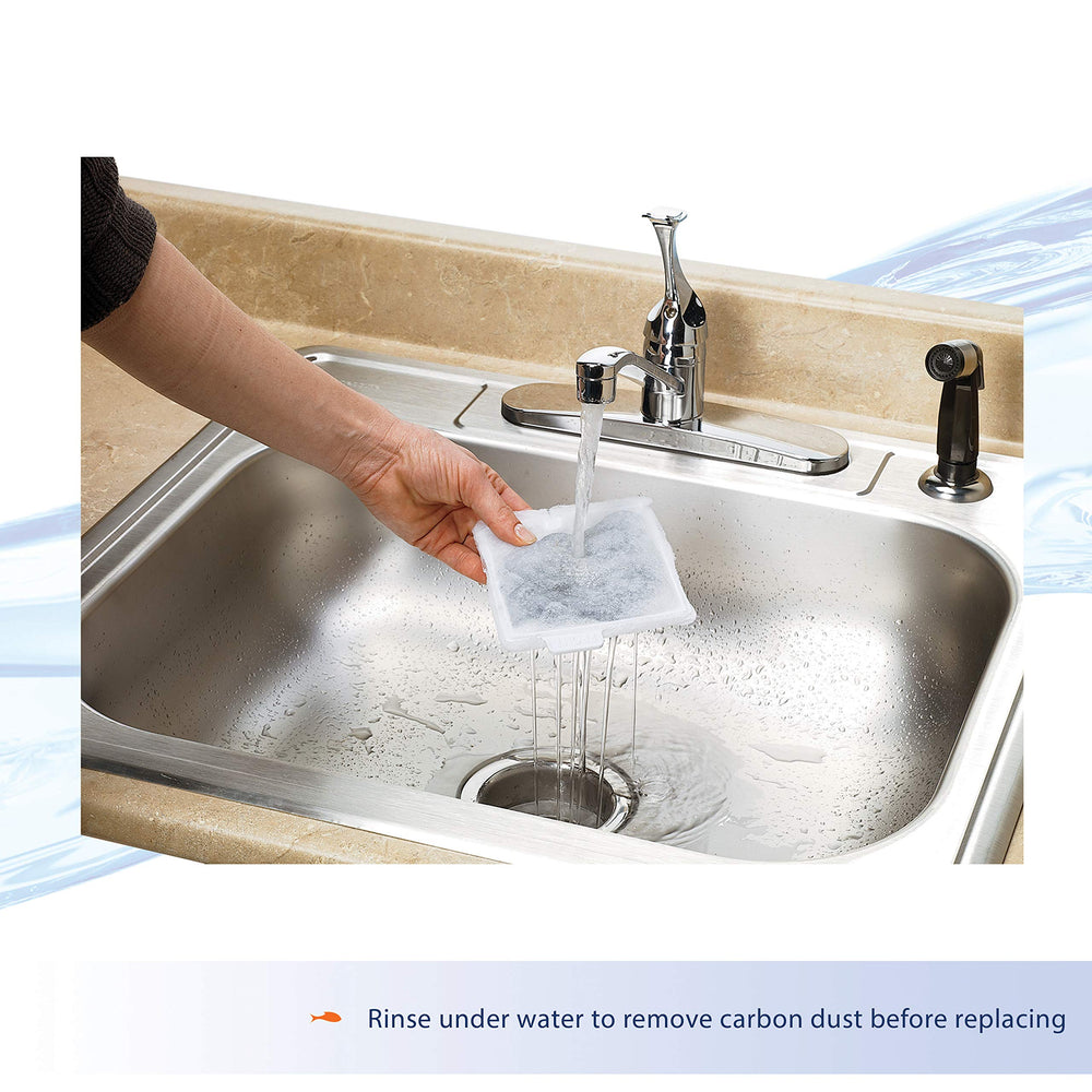 Aqueon Small Replacement Filter Cartridge positioned for a compatible QuietFlow filter.