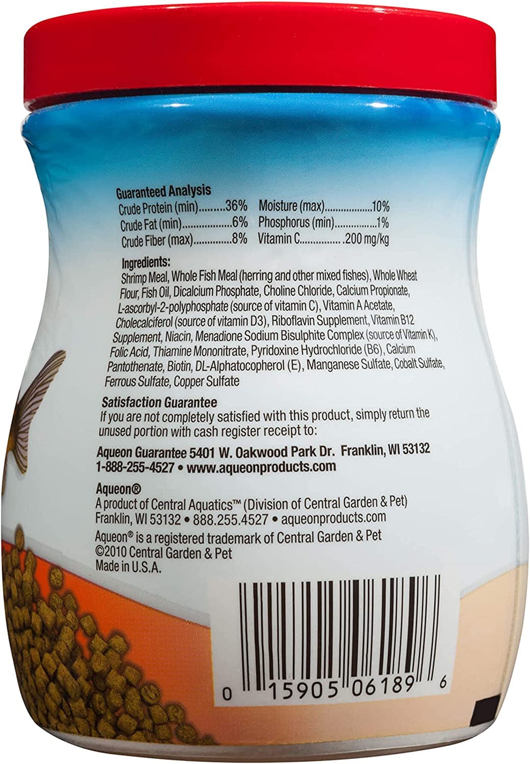 Aqueon Shrimp Pellets Fish Food shown as a three-pack.