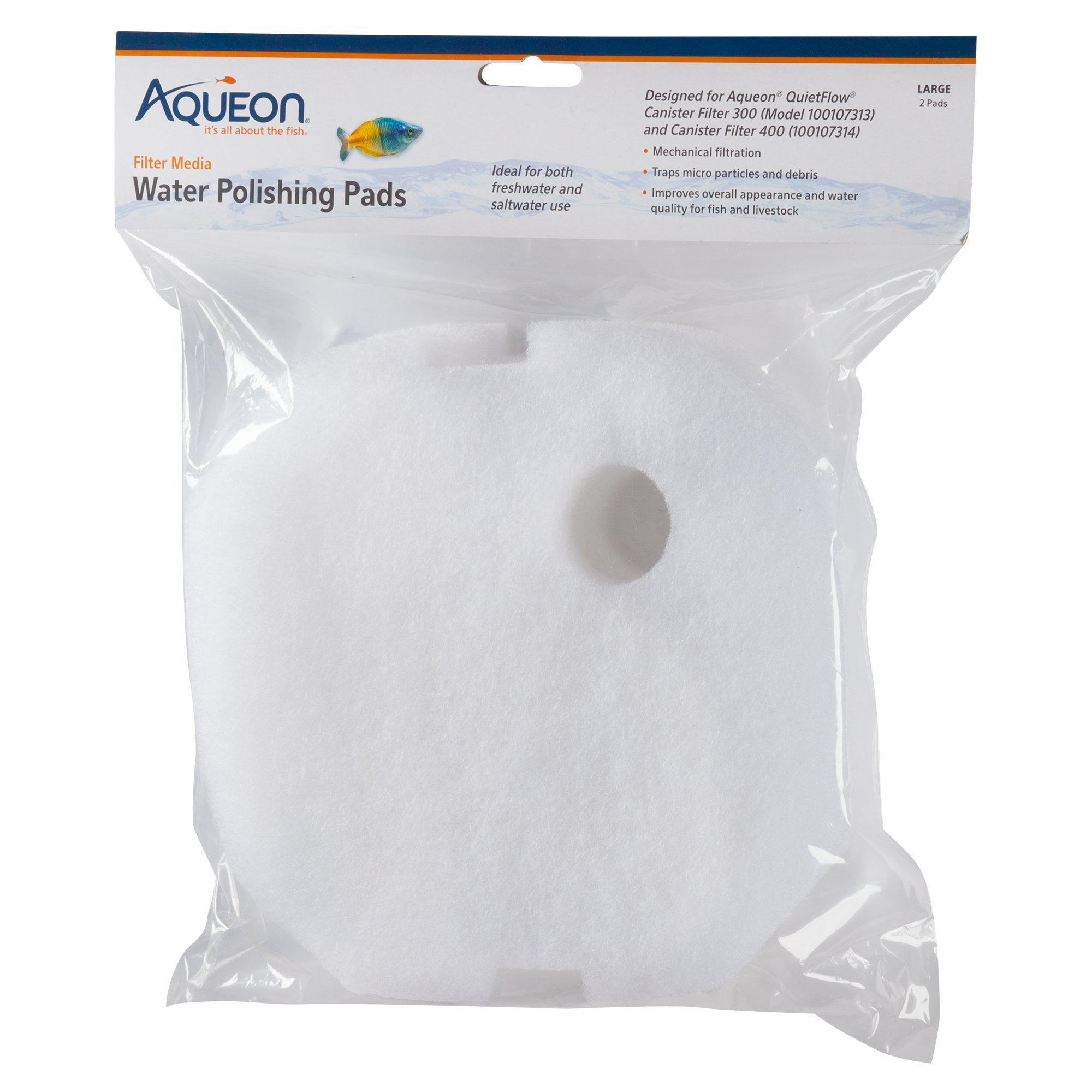 Aqueon Water-Polishing Pad Filter Media shown from the front.