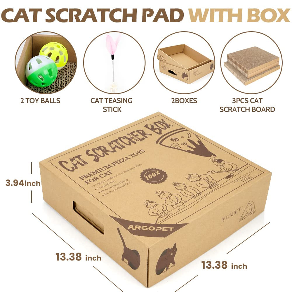 ARGOPET cat scratcher close-up showing the corrugated cardboard pad surface.
