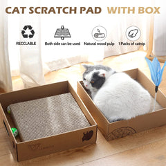 ARGOPET cat scratcher side view showing the holes used to remove the pads.