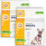 ARM & HAMMER male dog belly band wraps shown from the front.
