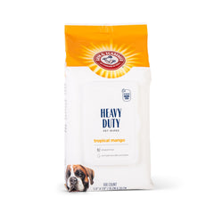 ARM & HAMMER dog wipes package with its resealable lid visible.