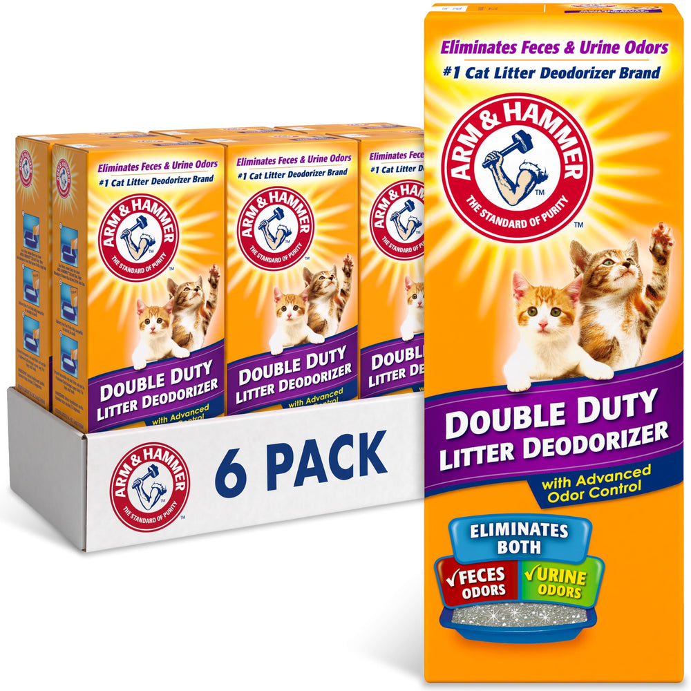 ARM & HAMMER Double Duty cat litter deodorizer shown from the front.