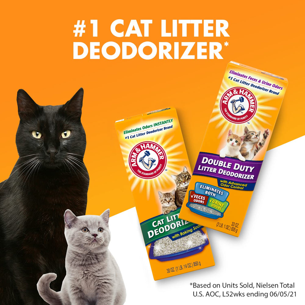 ARM & HAMMER Double Duty cat litter deodorizer packaging shown clearly.
