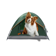 ASFANES foldable pet tent shown from the front in green.