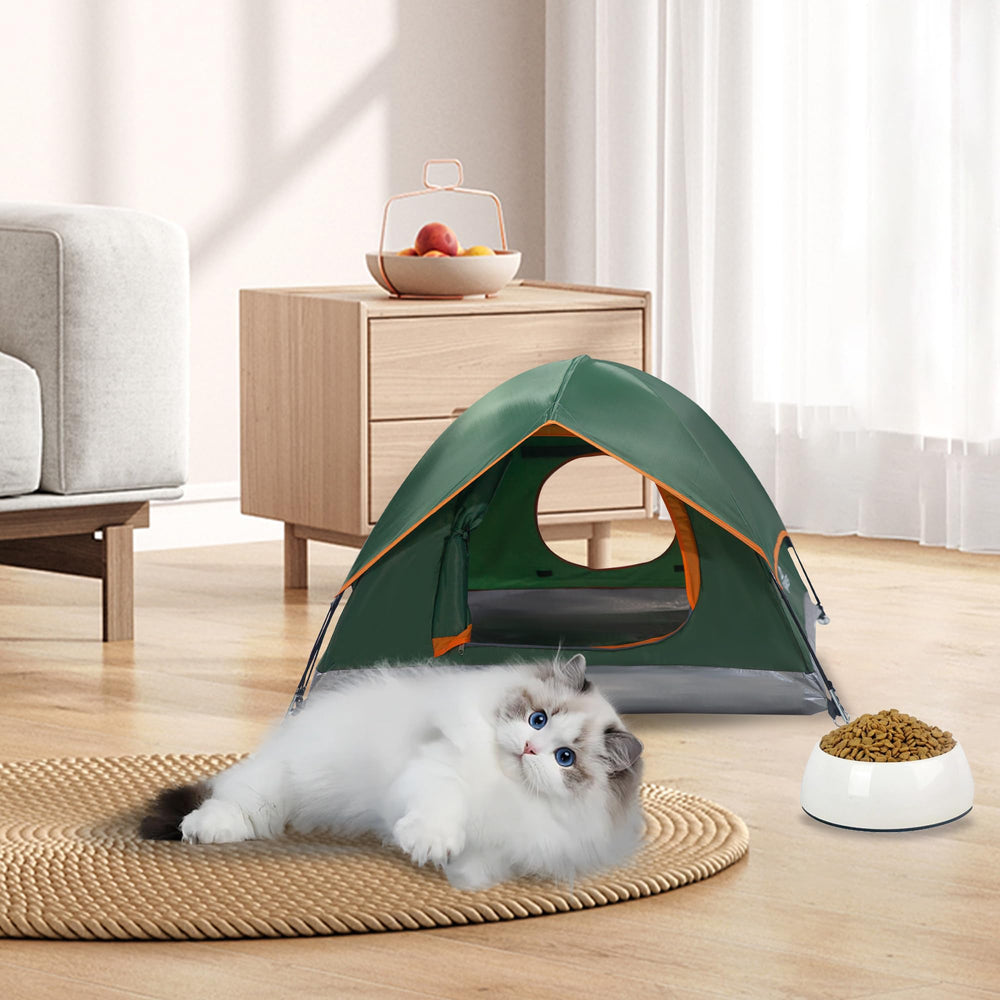ASFANES foldable pet tent with its removable cushion visible inside.