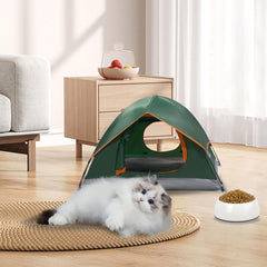ASFANES foldable pet tent with its removable cushion visible inside.