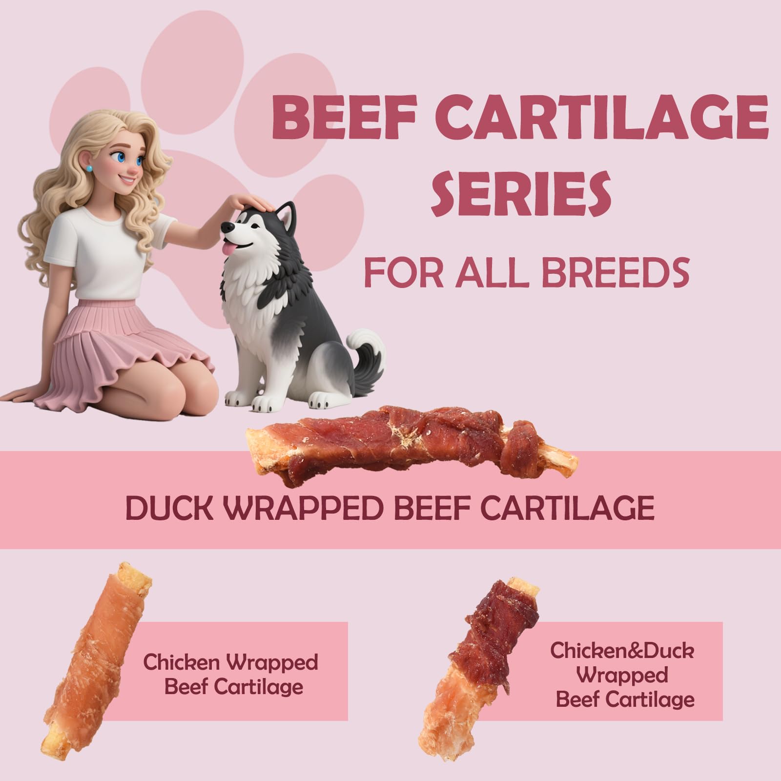 ASMPET dog chews shown from an alternate product angle.