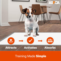 ASPCA Puppy Training Pad detail highlighting its six-layer design.
