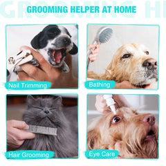 ATESON Dog Grooming Hammock shown during dog bathing care.