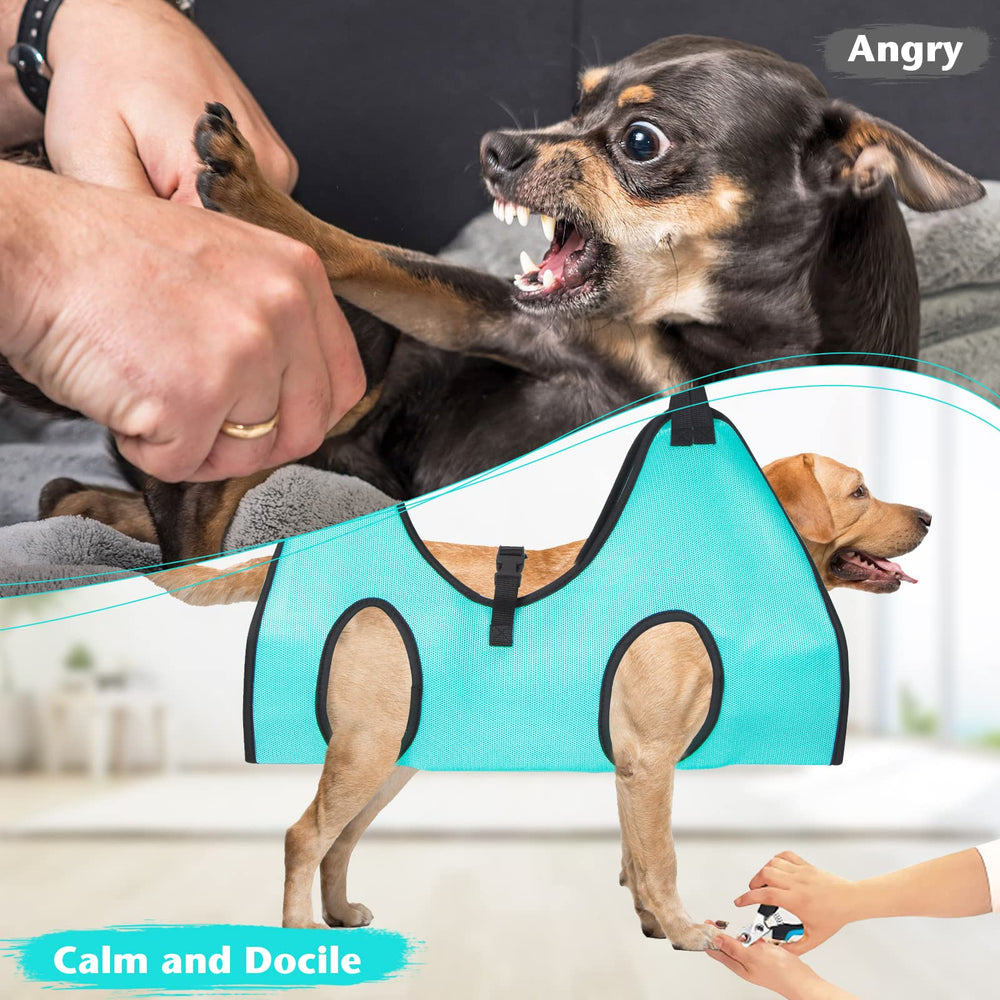 ATESON Dog Grooming Hammock shown from a side angle.