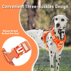 AUNZO Tactical Dog Vest Harness detail showing the front and back leash clips.