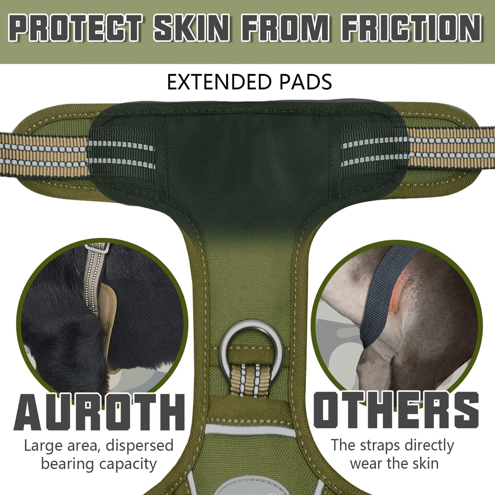 AUROTH Dog Harness adjustable metal rings shown at the shoulder and chest.