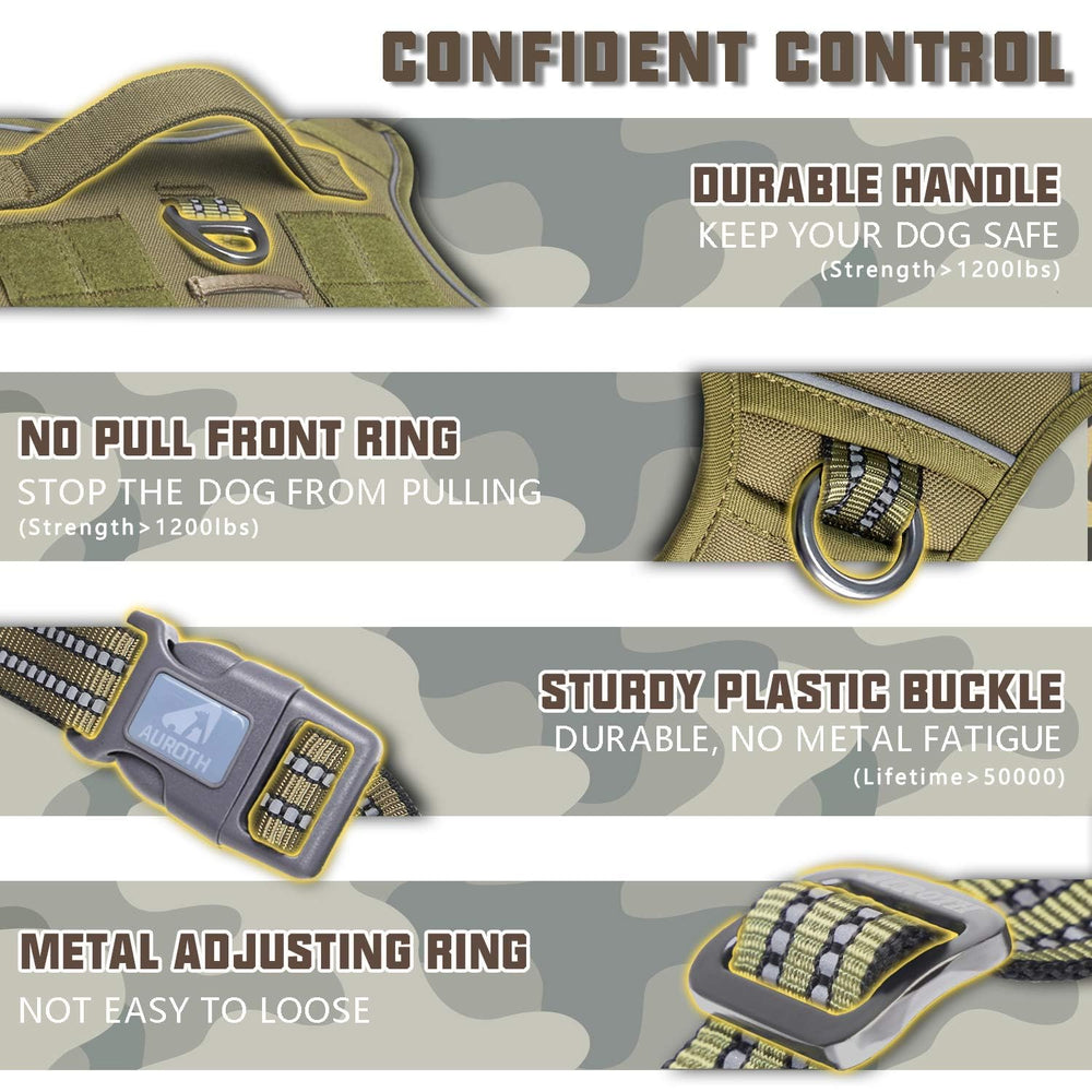 AUROTH dog harness detail showing its adjustable shoulder and chest straps.