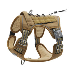 AUROTH dog harness shown from the front, displaying its tactical vest design.