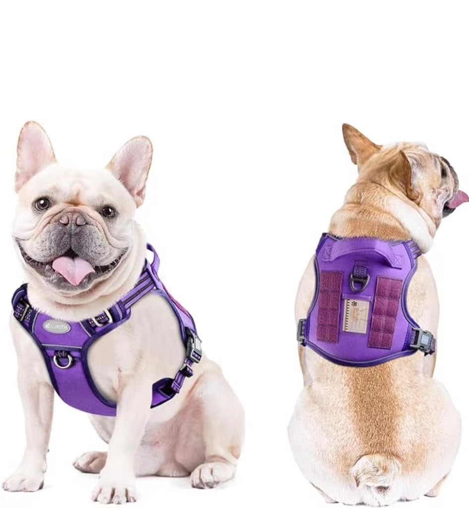 AUROTH dog harness side view highlighting the MOLLE strips.