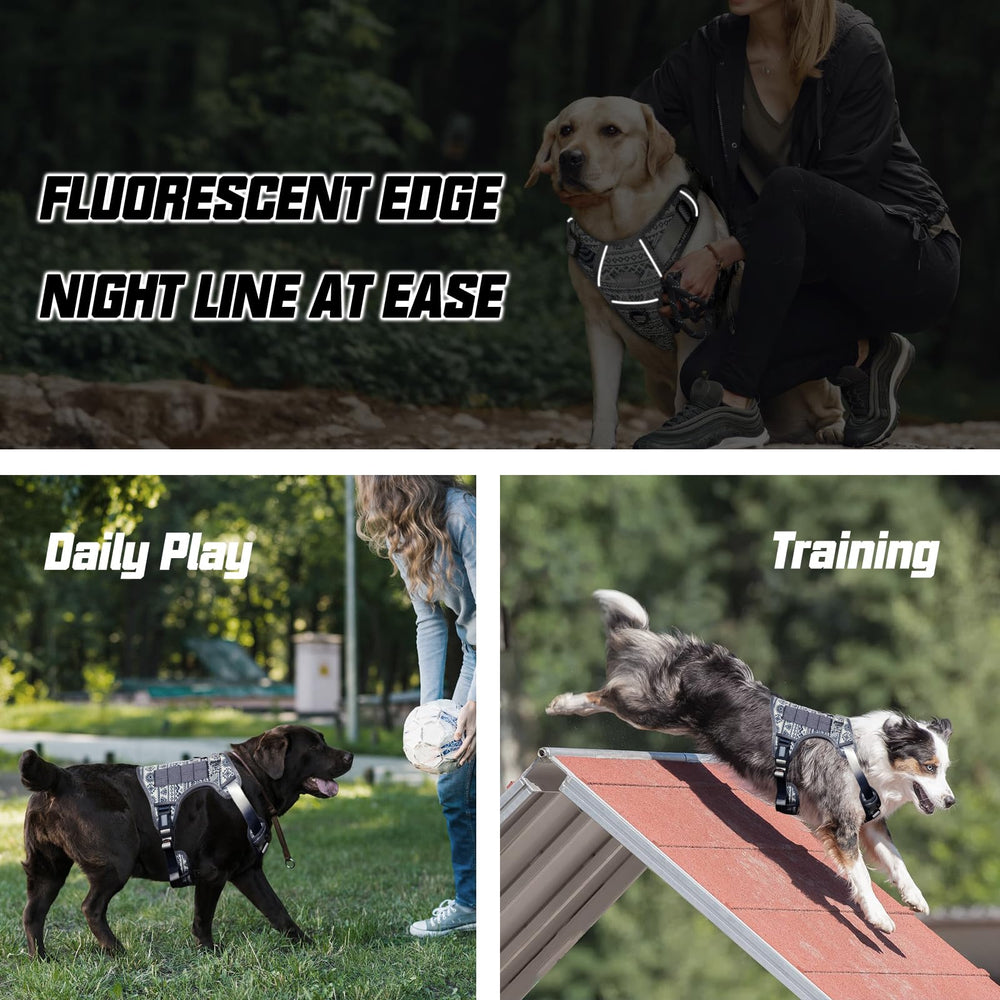 AUROTH dog harness detail showing padded areas and breathable mesh.