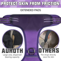 AUROTH Tactical Dog Harness shown in use on a walk.