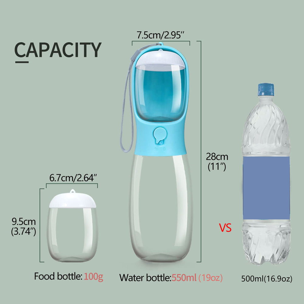 AVELORA dog water bottle displayed from a side angle.