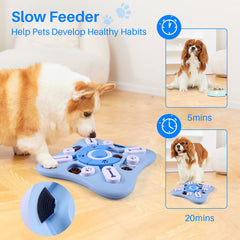 AVOAR dog puzzle toy viewed from above with food-access holes.