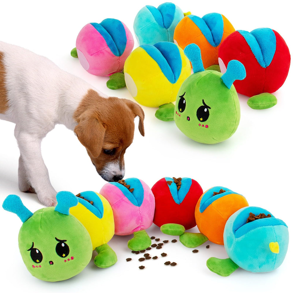 AWOOF Dog Snuffle Toy shown in its caterpillar form.