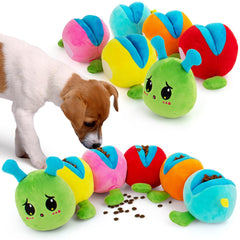 AWOOF Dog Snuffle Toy shown in its caterpillar form.