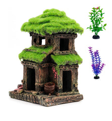 AWXZOM Fish House shown from the front with its two-storey hut design.